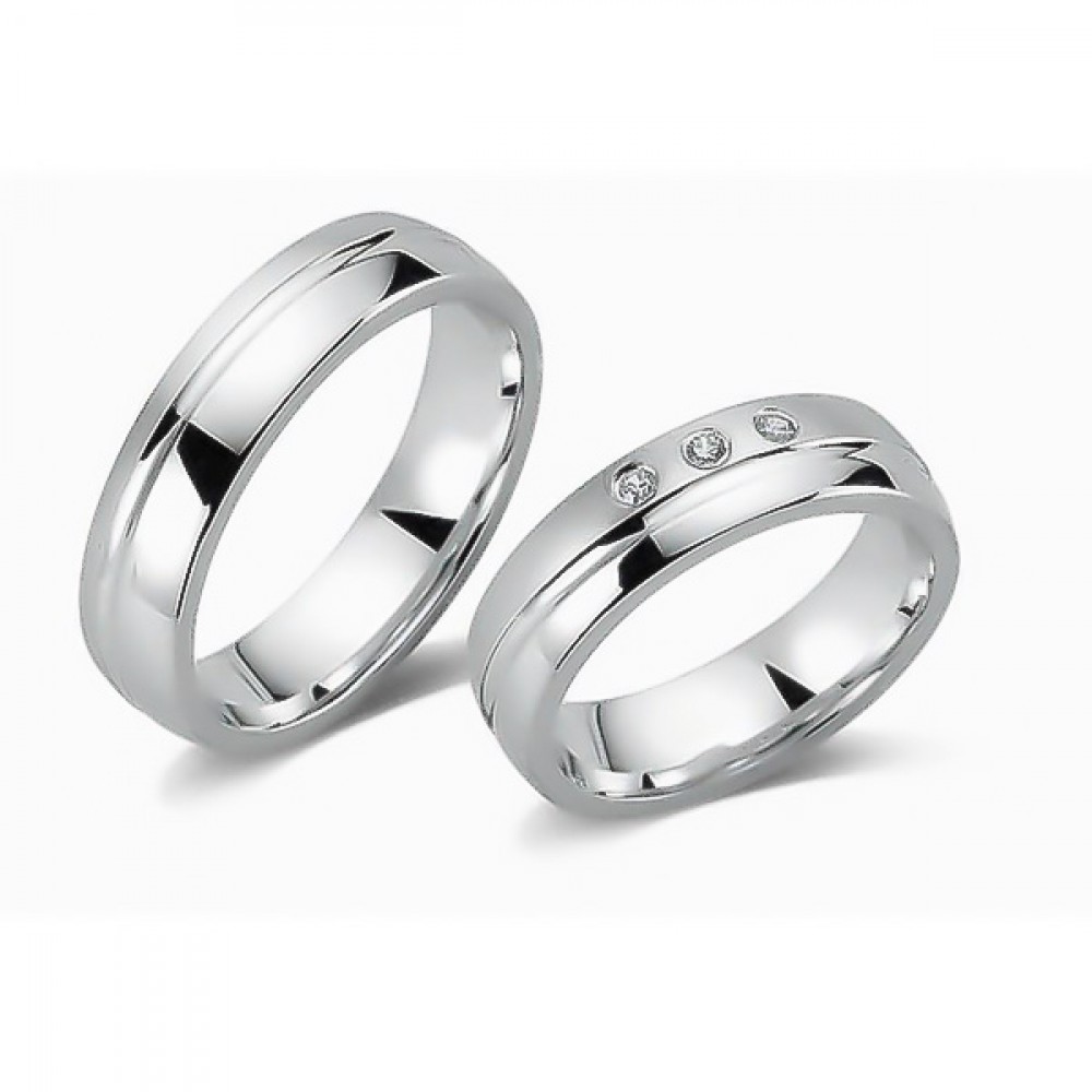 Glorria 925k Sterling Silver 5,5 mm Double Wedding Ring