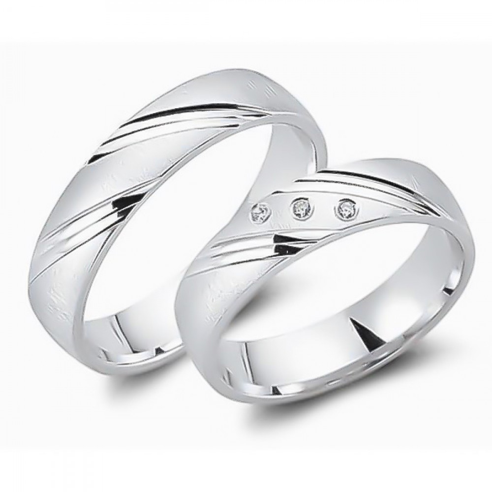 Glorria 925k Sterling Silver 5 mm Double Wedding Ring