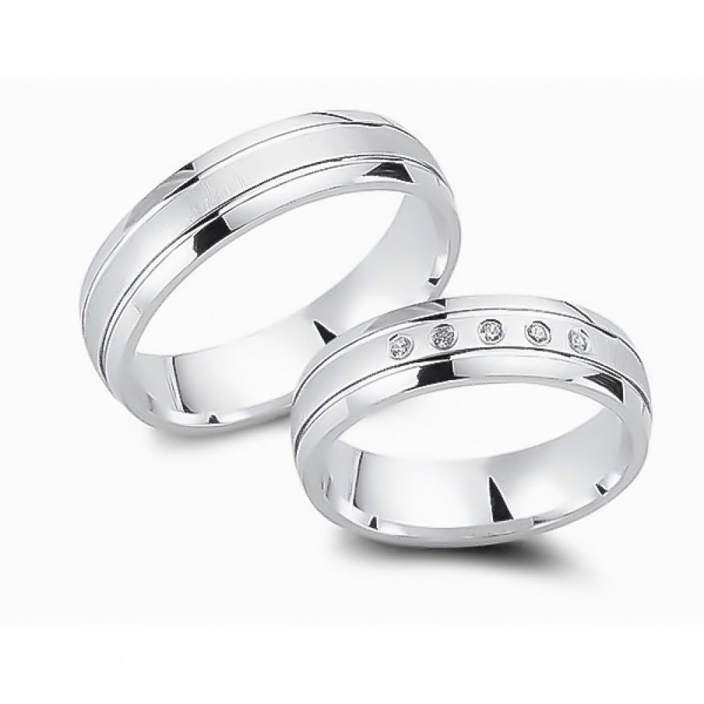 Glorria 925k Sterling Silver 5,5 mm Double Wedding Ring