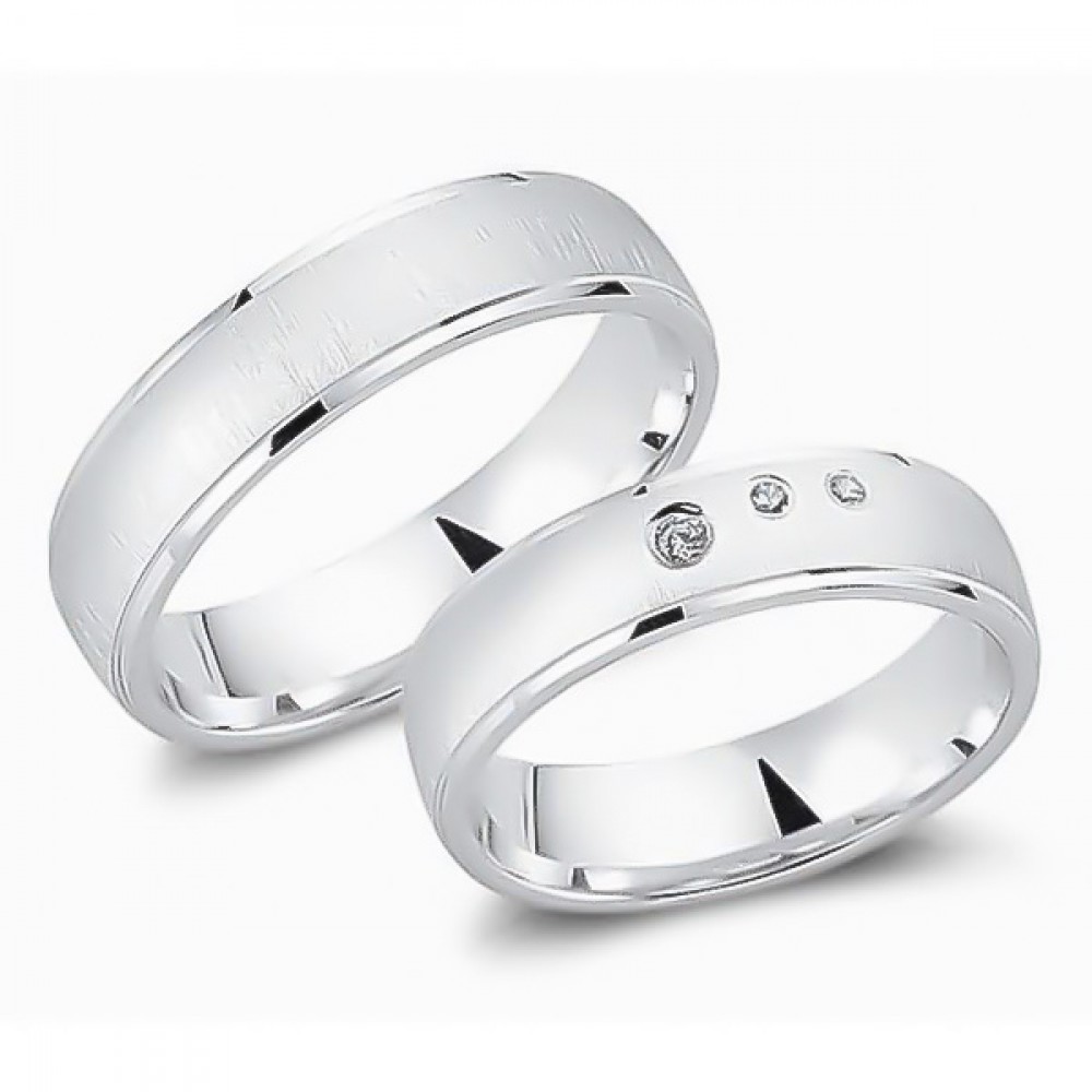 Glorria 925k Sterling Silver 5,5 mm Double Wedding Ring