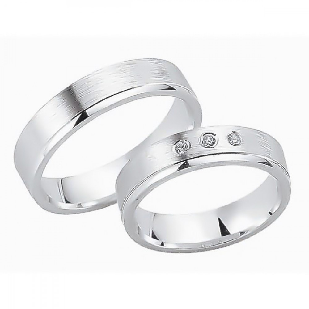 Glorria 925k Sterling Silver 5 mm Double Wedding Ring