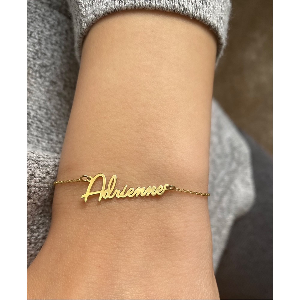 Glorria 925k Sterling Silver Personalized Handwritten Name Bracelet