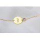 Glorria 925k Sterling Silver Personalized Circle Bracelet with Birthstone