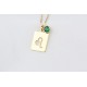 Glorria 925k Sterling Silver Personalized Leo Sign Sterling Silver Necklace with Birth Stone