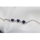 Glorria 925k Sterling Silver Personalized Birthstone Silver Round Anturage Bracelet