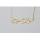 Glorria 925k Sterling Silver Mother and Baby Elephant Necklace