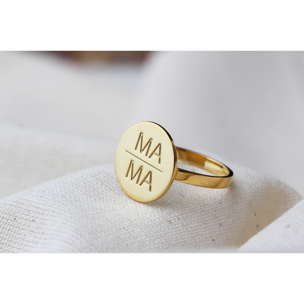 Glorria 925k Sterling Silver Personalized Name Mama Sterling Silver Ring