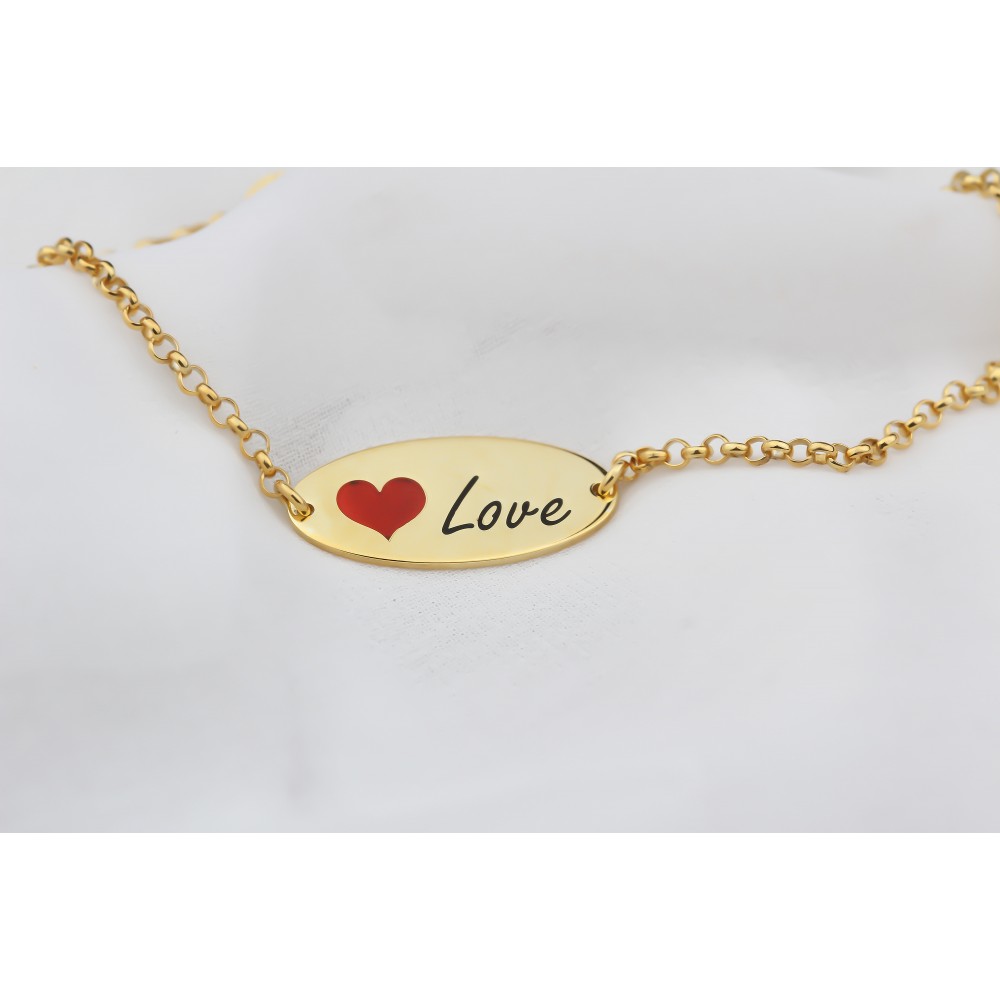 Glorria 925k Sterling Silver Personalized Sterling Silver Name Love Bracelet