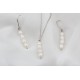 Glorria 925k Sterling Silver Necklace and Earrings Pearl Set