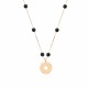 Glorria 14k Solid Gold Onyx Pave Polar Star Necklace