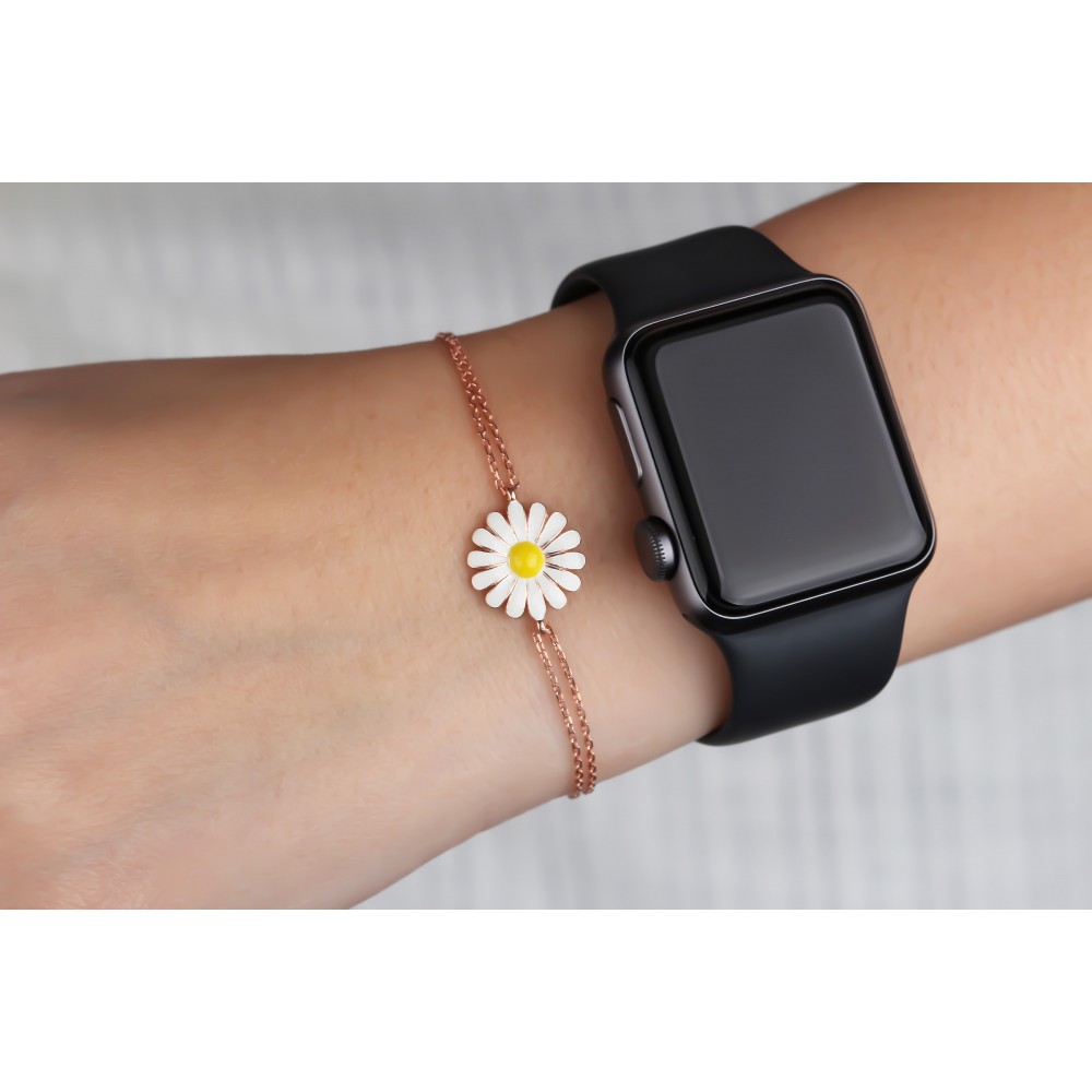 Glorria 925k Sterling Silver Daisy Bracelet