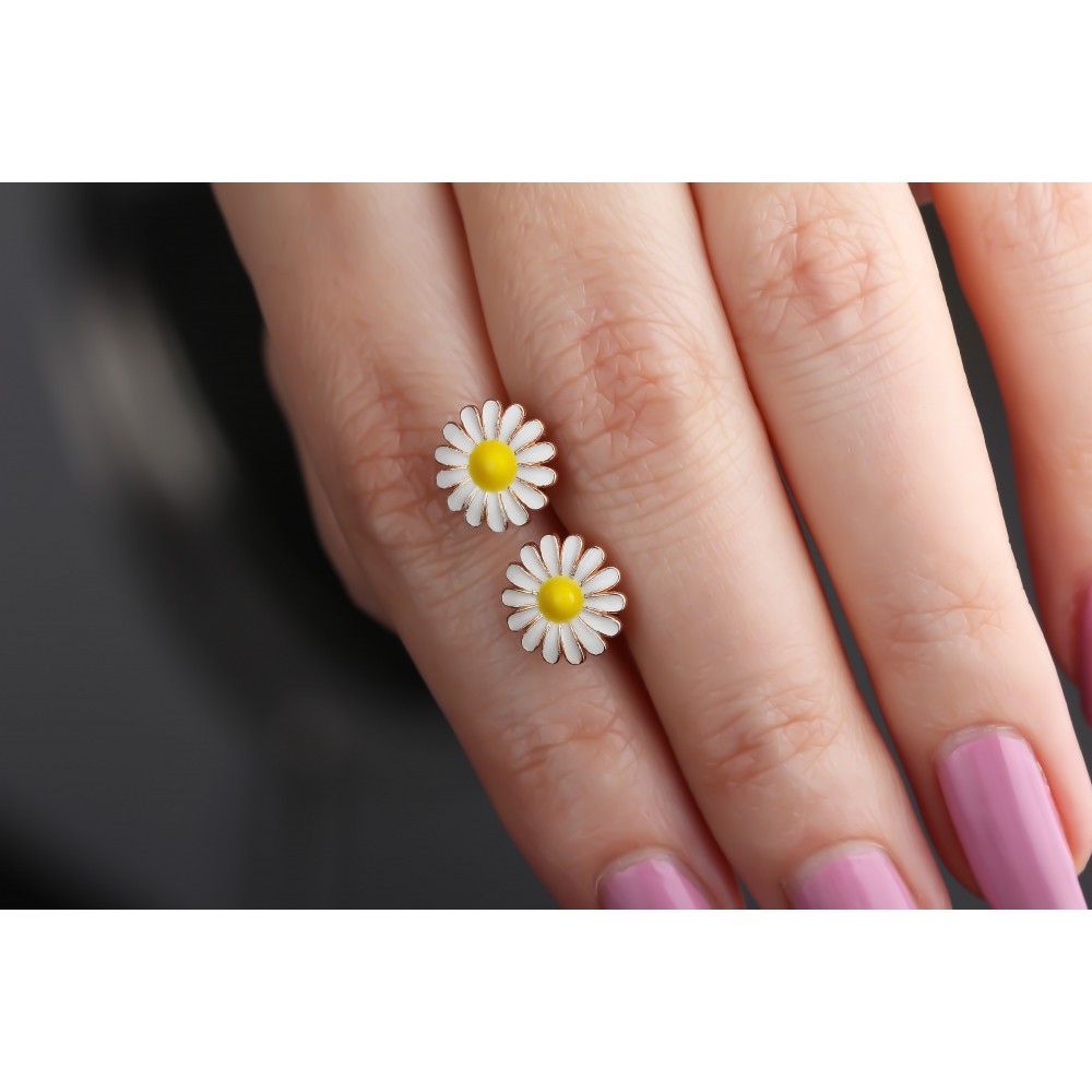 Glorria 925k Sterling Silver Daisy Earring