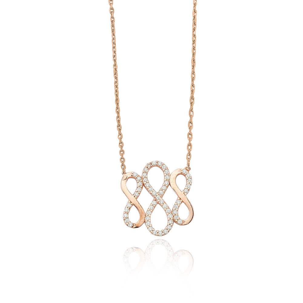 Glorria 925k Sterling Silver Infinity Necklace