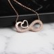 Glorria 925k Sterling Silver Heart Infinity Necklace