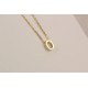 Glorria 925k Sterling Silver 3D Minimalist Letter O Necklace