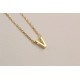 Glorria 925k Sterling Silver 3D Minimalist Letter V Necklace