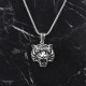 Glorria 925k Sterling Silver Men Tiger Necklace