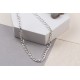 Glorria 925k Sterling Silver 5mm Gourmet Chain Necklace