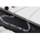 Glorria 925k Sterling Silver 7.5mm Figaro Chain Necklace