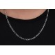 Glorria 925k Sterling Silver 4mm Figaro Chain Necklace