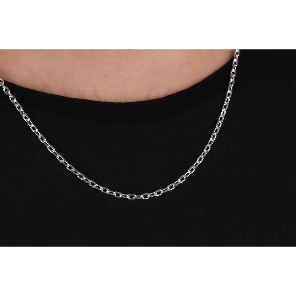 Glorria 925k Sterling Silver 3.5mm Anchor Chain Necklace