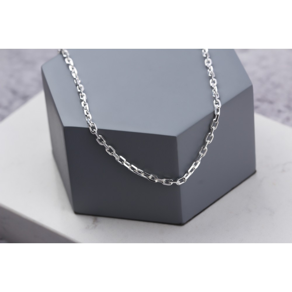 Glorria 925k Sterling Silver 3mm Anchor Chain Necklace