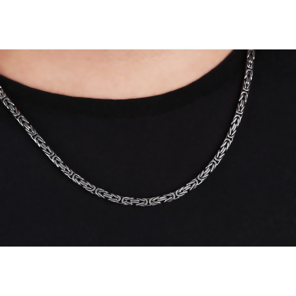 Glorria 925k Sterling Silver 4mm King Chain Necklace