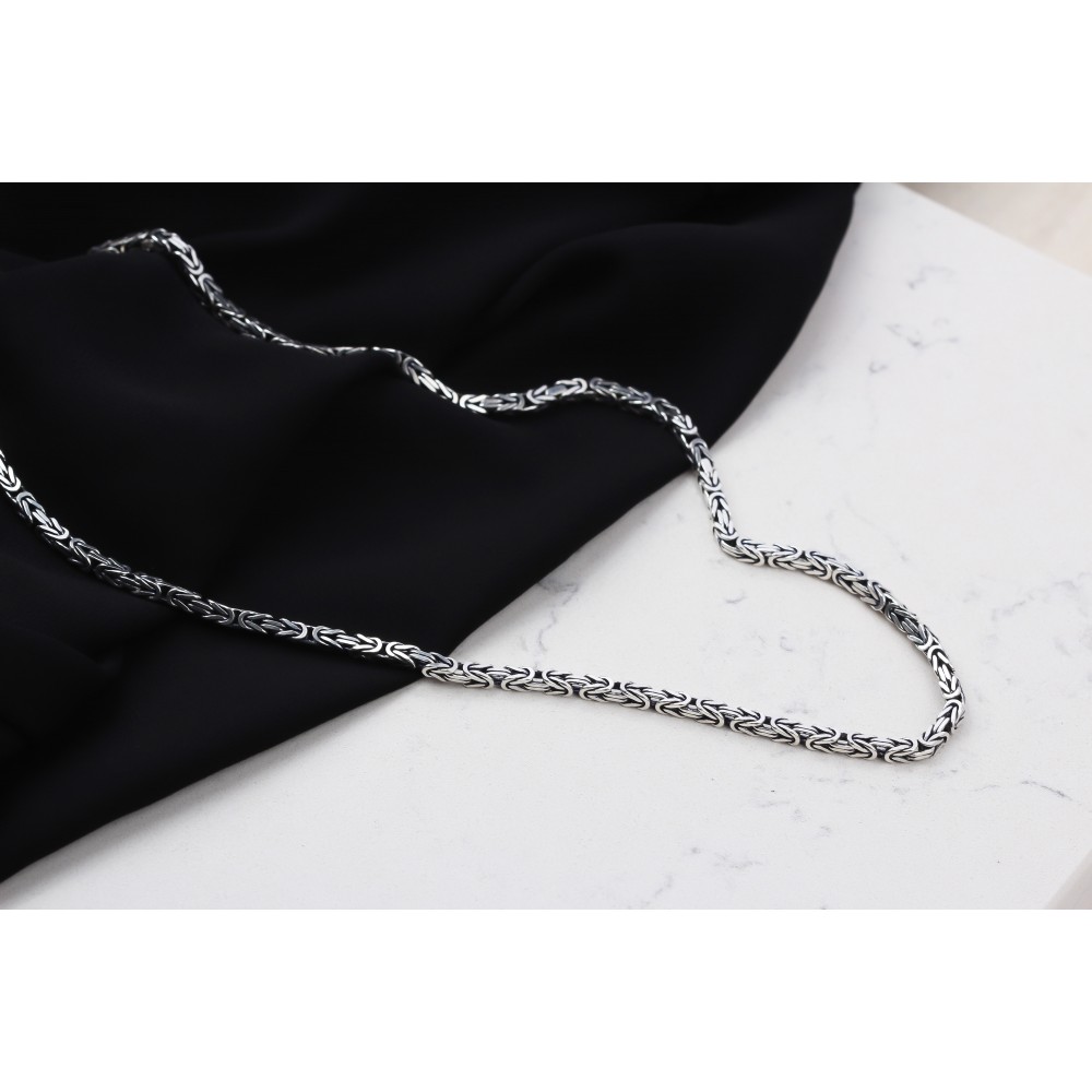 Glorria 925k Sterling Silver 4mm King Chain Necklace