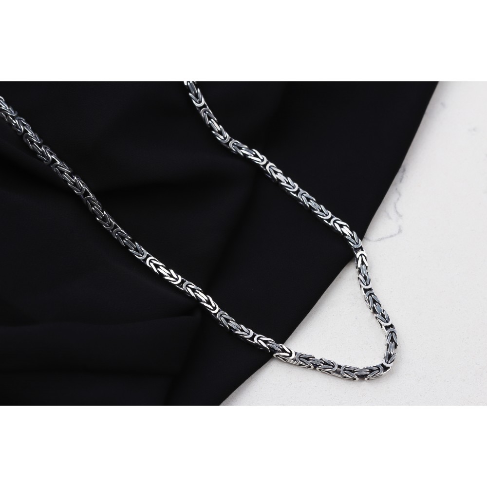 Glorria 925k Sterling Silver 4mm King Chain Necklace