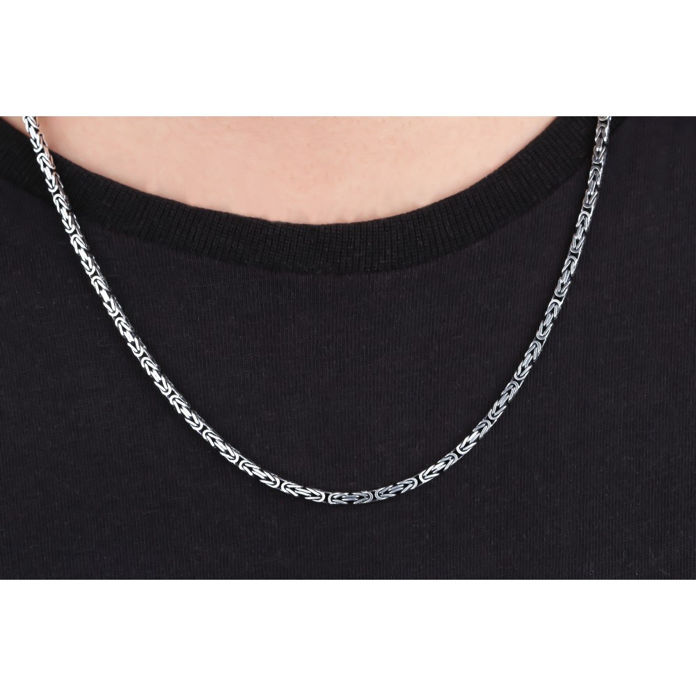 Glorria 925k Sterling Silver 3mm King Chain Necklace