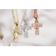 Glorria 925k Sterling Silver Gourmet Chain Jesus Christ Cross Necklace