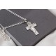 Glorria 925k Sterling Silver Gourmet Chain Jesus Christ Cross Necklace