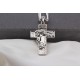 Glorria 925k Sterling Silver Gourmet Chain Jesus Christ Cross Necklace