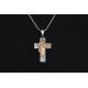 Glorria 925k Sterling Silver Gourmet Chain Jesus Christ Cross Necklace