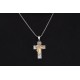 Glorria 925k Sterling Silver Gourmet Chain Jesus Christ Cross Necklace