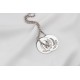 Glorria 925k Sterling Silver Men Personalized Double Ring Ball Chain Sterling Silver Necklace