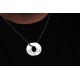 Glorria 925k Sterling Silver Men Personalized Double Ring Ball Chain Sterling Silver Necklace