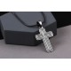 Glorria 925k Sterling Silver Men Cross Silver Necklace