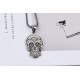 Glorria 925k Sterling Silver Men Skull Design Silver Necklace