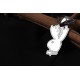 Glorria 925k Sterling Silver Men Playboy Silver Necklace