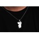 Glorria 925k Sterling Silver Men Playboy Silver Necklace