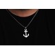 Glorria 925k Sterling Silver Men Anchor Silver Necklace