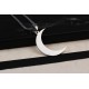 Glorria 925k Sterling Silver Men Crescent Silver Necklace