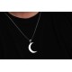 Glorria 925k Sterling Silver Men Crescent Silver Necklace