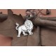 Glorria 925k Sterling Silver Men Lion Sterling Silver Necklace