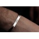 Glorria 925k Sterling Silver Men Personalized Black Corded Name Bar Sterling Silver Bracelet