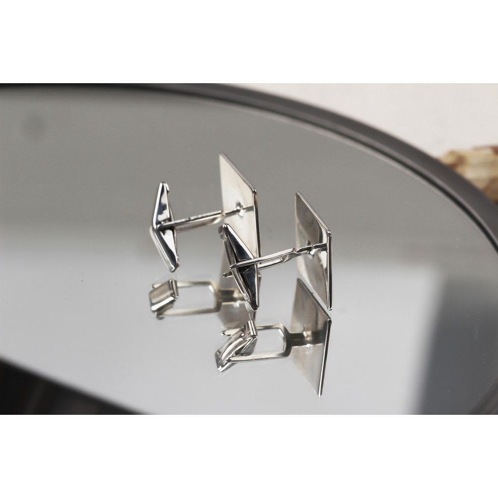 Glorria 925k Sterling Silver Men Custom Letter Cufflinks