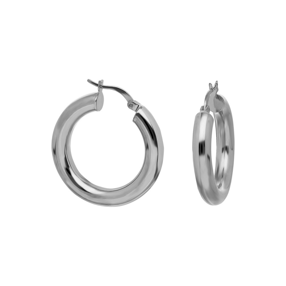 Glorria 925k Sterling Silver 2 cm Thick Circle Earring