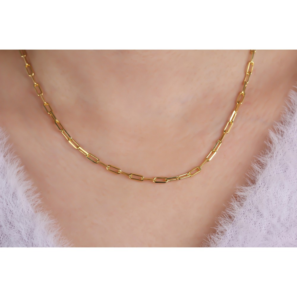 Glorria 925k Sterling Silver Link Chain Necklace