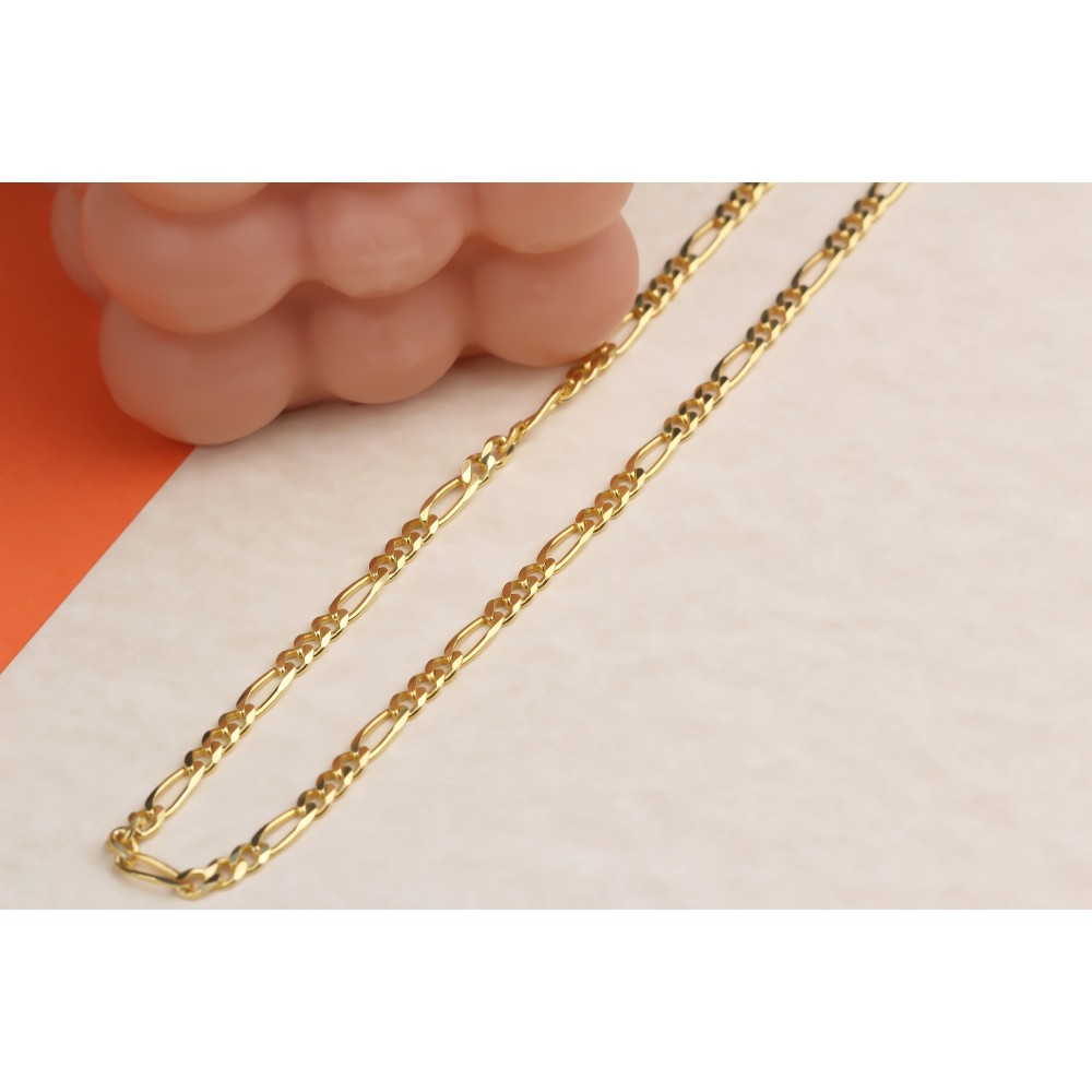 Glorria 925k Sterling Silver Figaro Chain Necklace